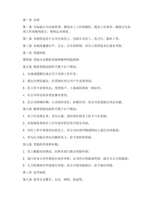 公司日常奖惩管理制度