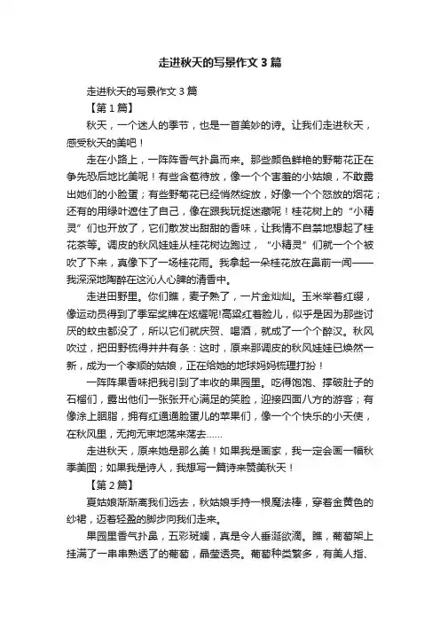 走进秋天的写景作文3篇