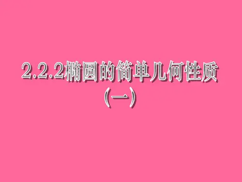 2.2.2椭圆的简单几何性质(优秀经典公开课比赛课件)