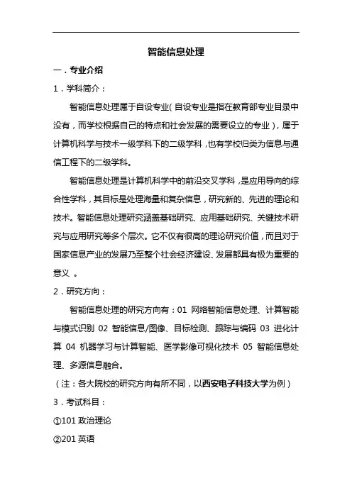 专业解析-智能信息处理