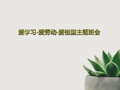 爱学习-爱劳动-爱祖国主题班会共28页