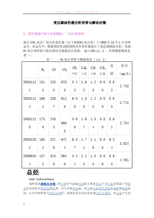 变压器油色谱分析异常与解决对策