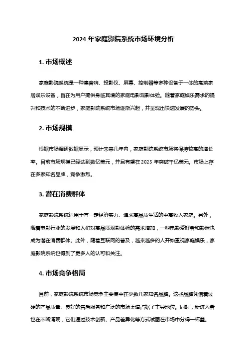 2024年家庭影院系统市场环境分析