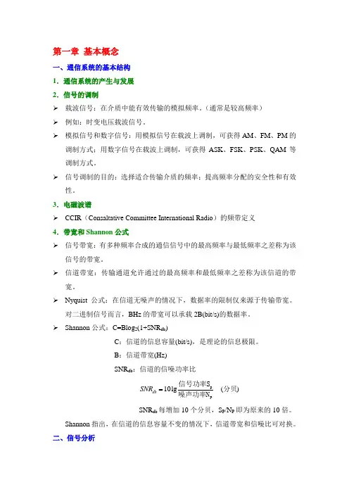 通信原理大纲(1)