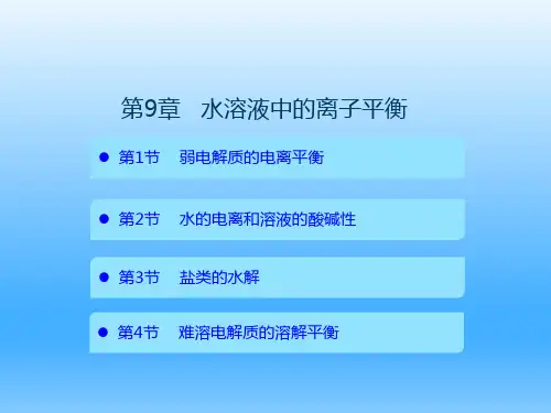 第9章水溶液中的离子平衡-新高考化学复习课件