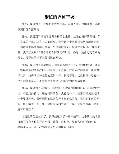 小学三年级作文这儿真美范文繁忙的农贸市场
