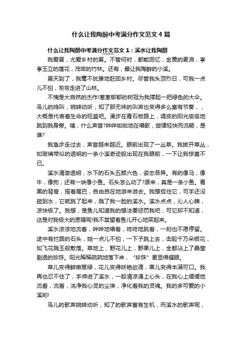 什么让我陶醉中考满分作文范文4篇