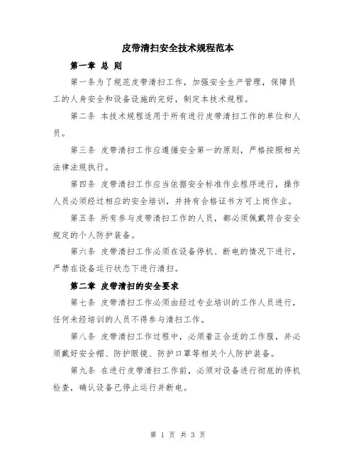 皮带清扫安全技术规程范本