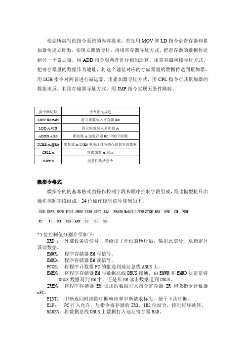 说明指令助记符