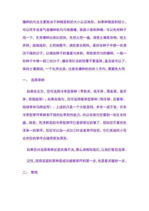 草坪种子播种方法大全