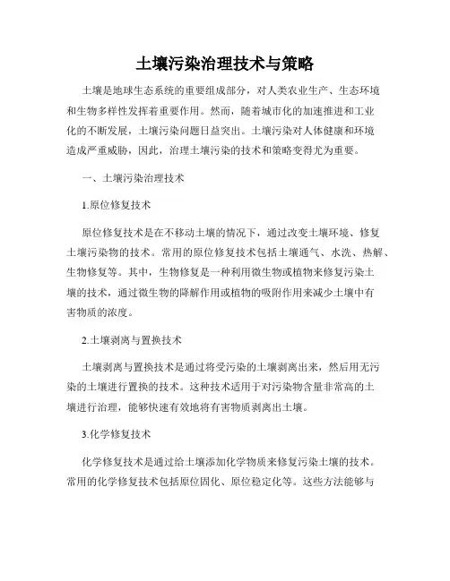 土壤污染治理技术与策略