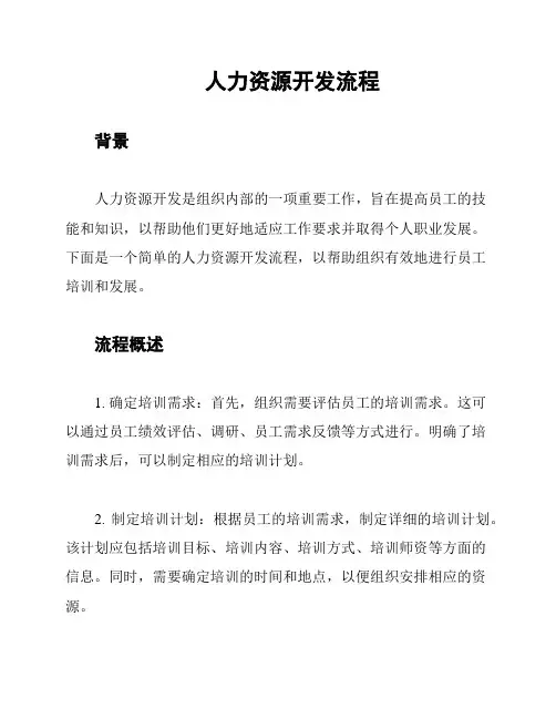人力资源开发流程