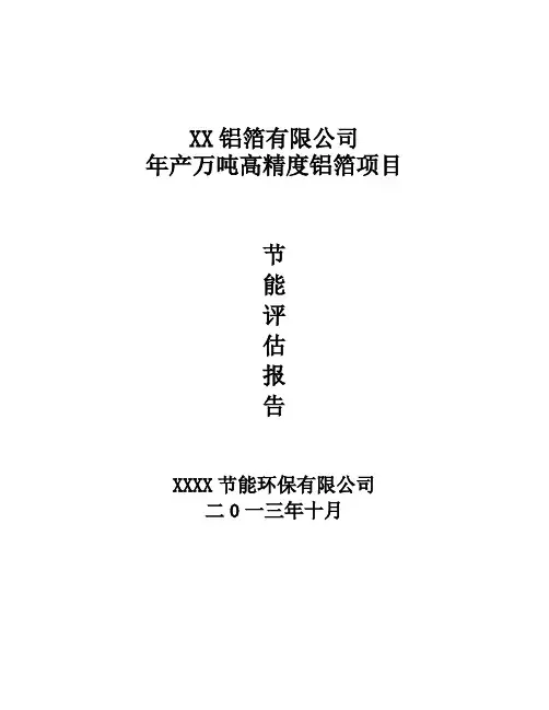 xx有限公司节能评估报告
