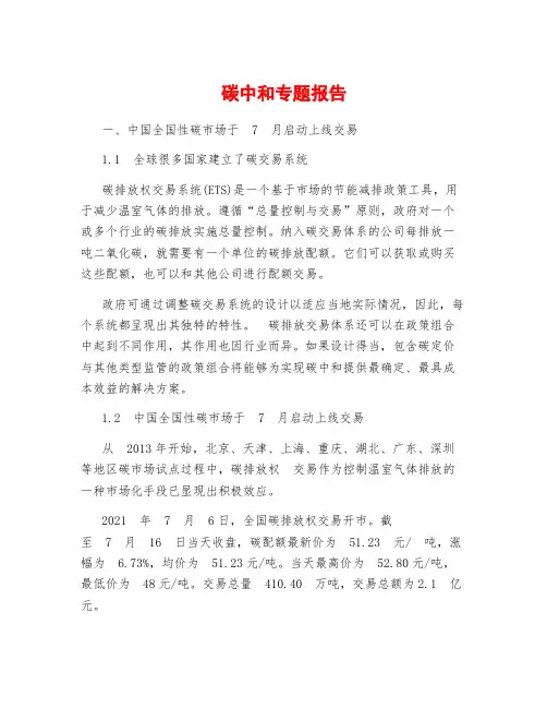 碳中和专题报告