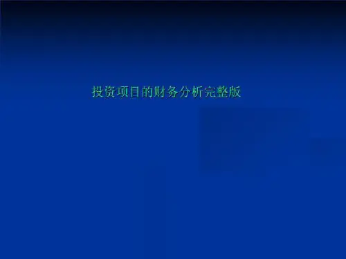 投资项目的财务分析完整版 (1)可编辑全文
