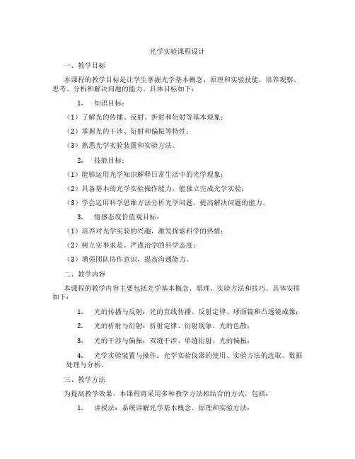 光学实验课程设计