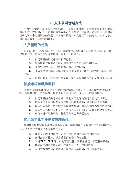 20人小公司管理办法