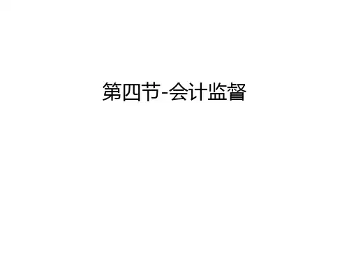 第四节-会计监督教学内容