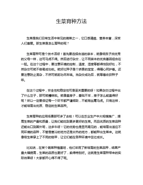 生菜育种方法