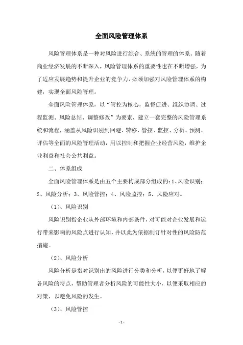 全面风险管理体系