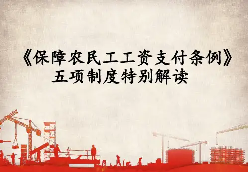 《保障农民工工资支付条例》五项制度特别解读