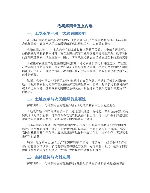 毛概第四章重点内容