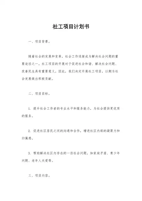 社工项目计划书