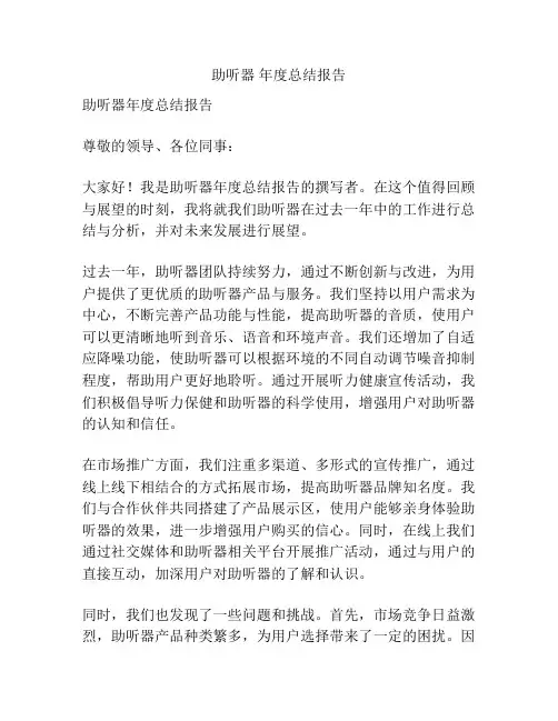 助听器 年度总结报告