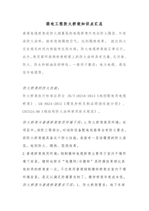 弱电工程防火桥架知识点汇总,一般弱电工程常用方案知识模板