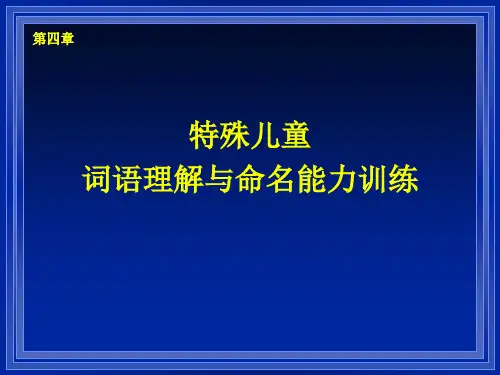 特殊儿童语言能力的训练