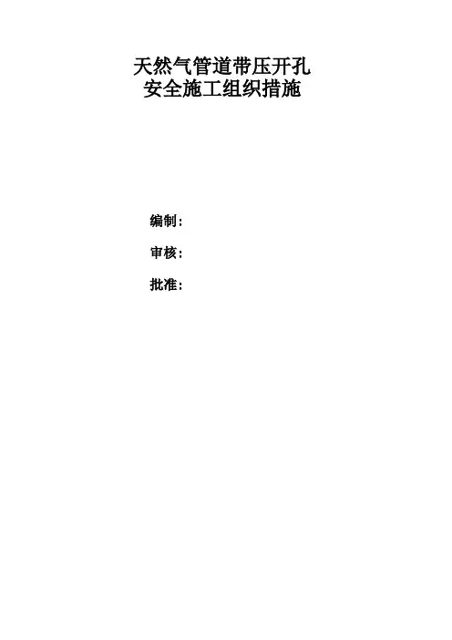 天然气管道带压开孔施工方案精简版