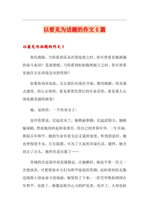 以看见为话题的作文5篇