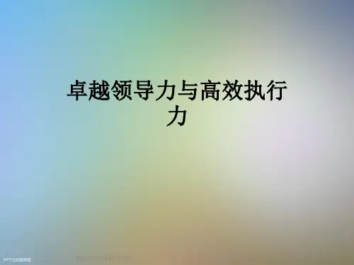 卓越领导力与高效执行力