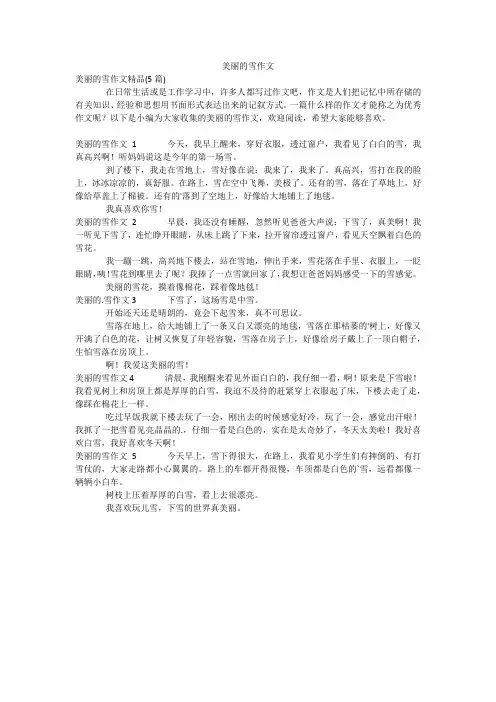 美丽的雪作文