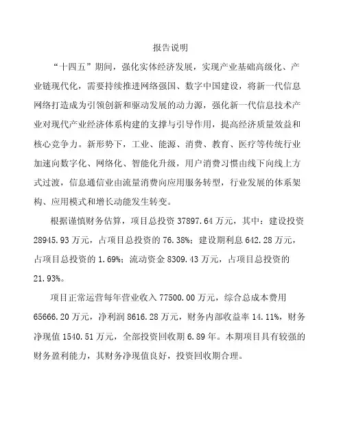 工业互联网项目立项申请报告