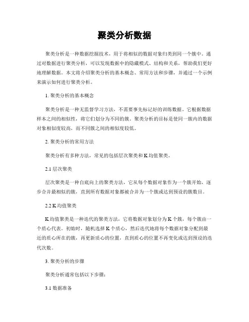 聚类分析数据