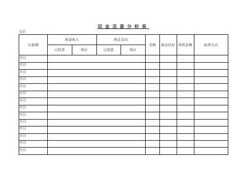 【管理精品】现金流量分析表