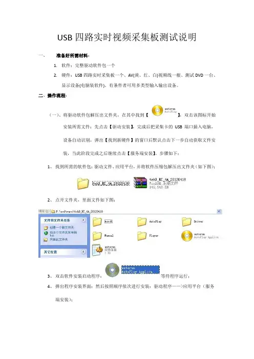 测试说明-USB四路实时视频采集