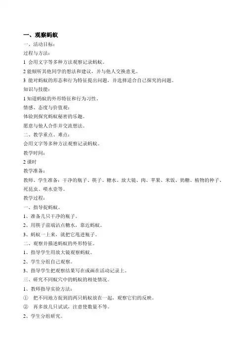 2020小学综合实践课教案全套通用版