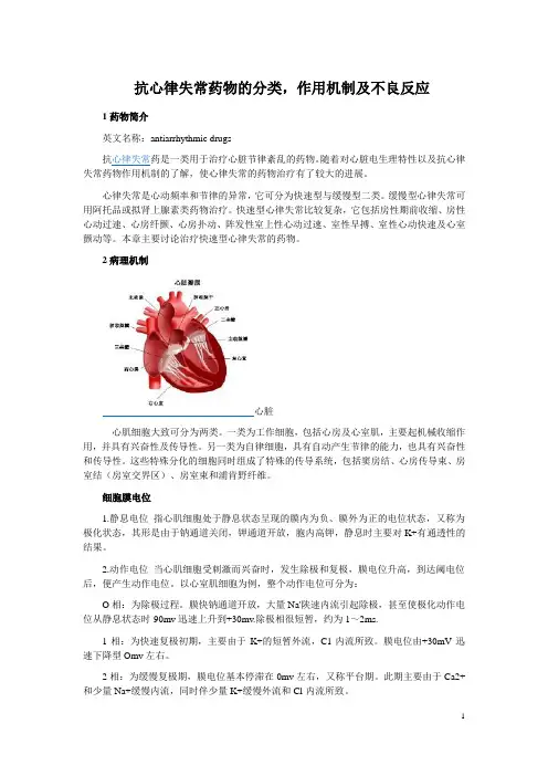 抗心律失常药物的分类,作用机制及不良反应 (1)