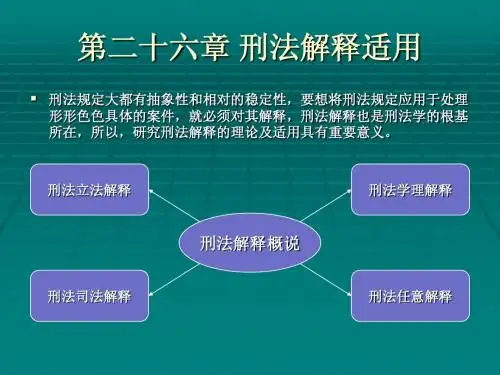 苏大刑罚课件22—刑法解释适用