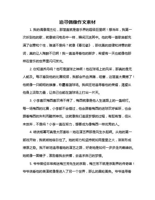 追寻偶像作文素材