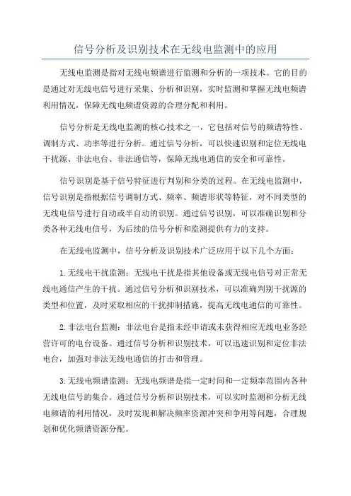 信号分析及识别技术在无线电监测中的应用