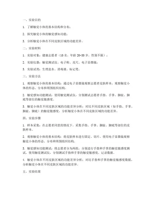 触觉小体的实验报告
