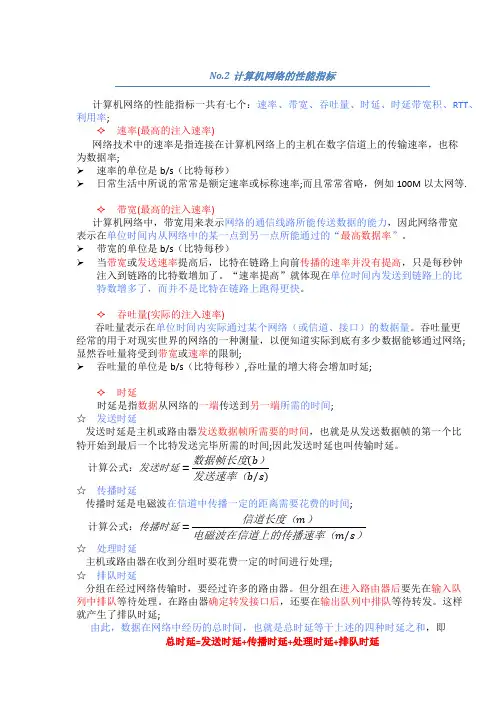 No.2-计算机网络性能指标