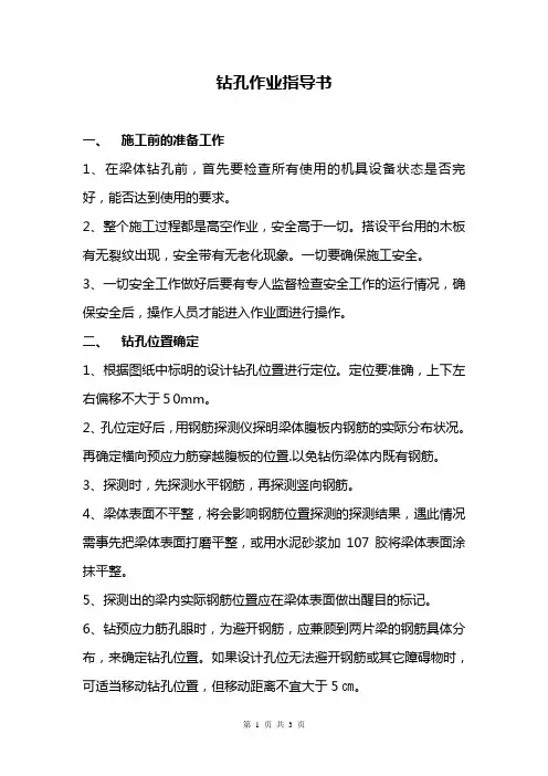 桥梁梁体开孔作业指导书
