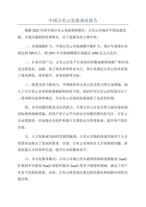 中国公有云发展调查报告