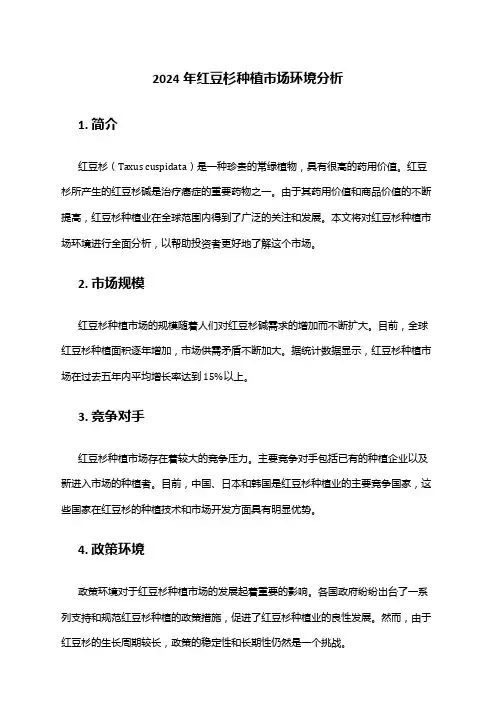 2024年红豆杉种植市场环境分析