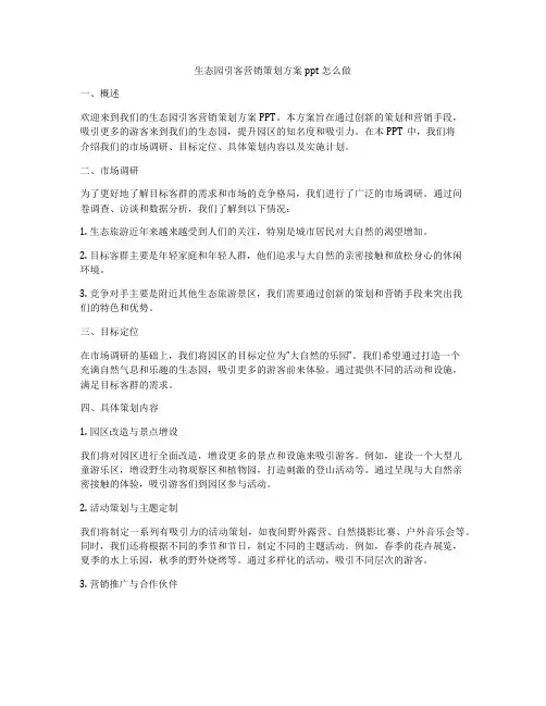 生态园引客营销策划方案ppt怎么做