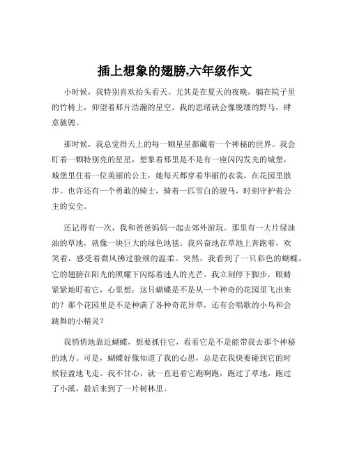 插上想象的翅膀,六年级作文